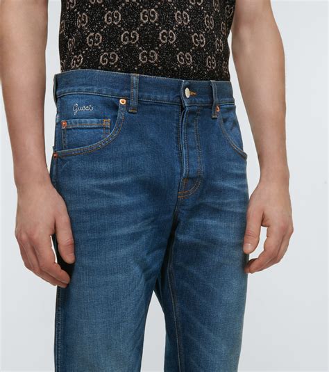 gucci tapered jeans|gucci distressed jeans.